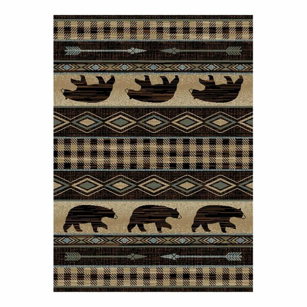 Sleep Ez 2 ft. 3 in. x 7 ft. 7 in. Lodge King Bear Down Antique Area Rug SL1827900